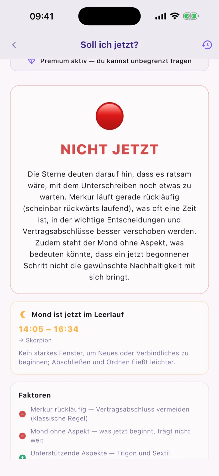 Schnelle Entscheidungshilfe — Bildschirm