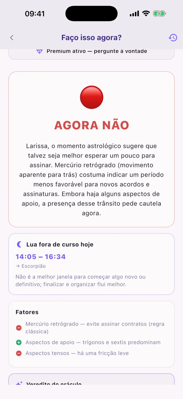 Tela de apoio para decisão rápida
